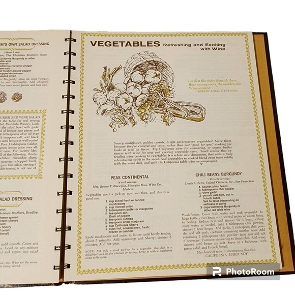 Adventures in Wine Cookery by California Winemakers 1965 Hardcover Spiral - Picture 7 of 9